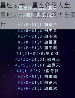 星座表十二星座介绍大全,星座表十二星座介绍大全图片