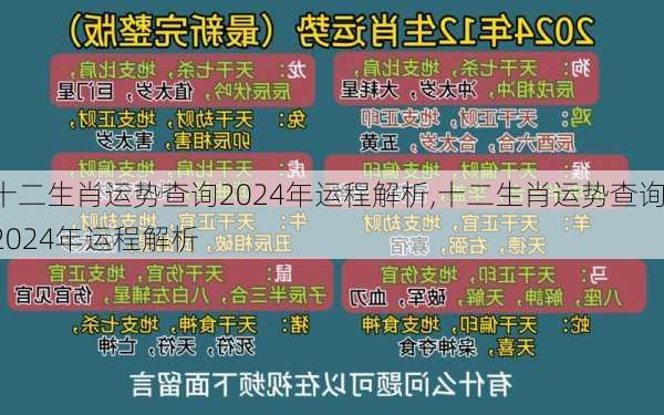 十二生肖运势查询2024年运程解析,十二生肖运势查询2024年运程解析