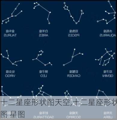 十二星座形状图天空,十二星座形状图 星图