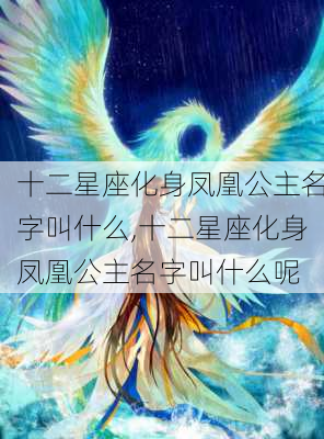 十二星座化身凤凰公主名字叫什么,十二星座化身凤凰公主名字叫什么呢