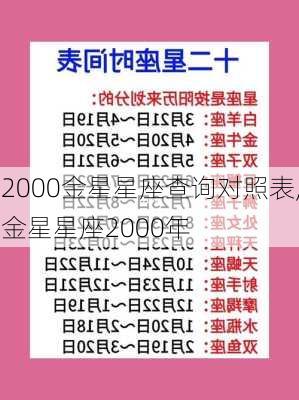 2000金星星座查询对照表,金星星座2000年