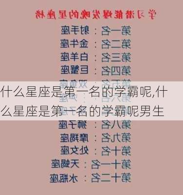 什么星座是第一名的学霸呢,什么星座是第一名的学霸呢男生