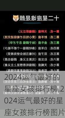 2024运气最好的星座女孩排行榜,2024运气最好的星座女孩排行榜图片