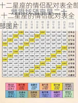 十二星座的情侣配对表全部,十二星座的情侣配对表全部图片