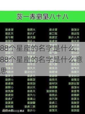 88个星座的名字是什么,88个星座的名字是什么意思