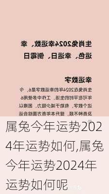 属兔今年运势2024年运势如何,属兔今年运势2024年运势如何呢