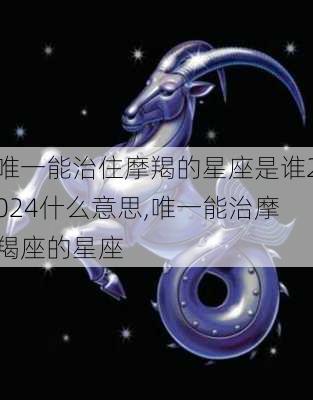 唯一能治住摩羯的星座是谁2024什么意思,唯一能治摩羯座的星座