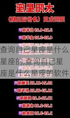 查询自己星座是什么星座的,查询自己星座是什么星座的软件