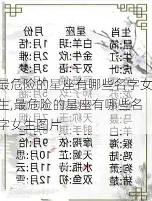 最危险的星座有哪些名字女生,最危险的星座有哪些名字女生图片