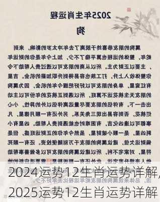 2024运势12生肖运势详解,2025运势12生肖运势详解