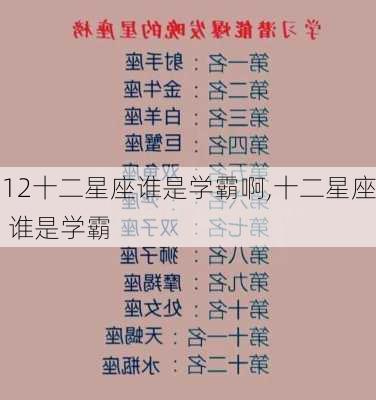 12十二星座谁是学霸啊,十二星座 谁是学霸