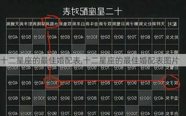 十二星座的最佳婚配表,十二星座的最佳婚配表图片