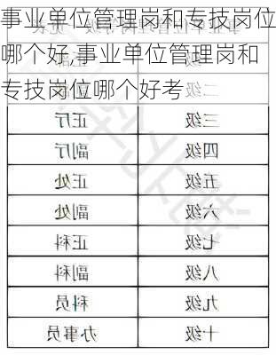 事业单位管理岗和专技岗位哪个好,事业单位管理岗和专技岗位哪个好考