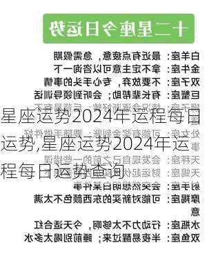 星座运势2024年运程每日运势,星座运势2024年运程每日运势查询